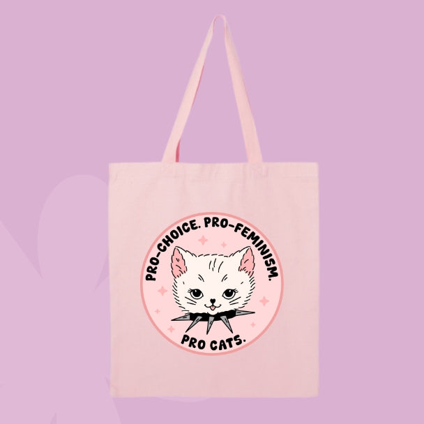 Pro Choice, Pro Feminism, Pro Cats Tote Bag 🐱💖