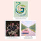Clear laminate sticker collection featuring song-inspired art designs for the Reputation era, including Getaway Car, ...Ready For It?, and Look What You Made Me Do, with soft painterly artwork and lyric-inspired themes.