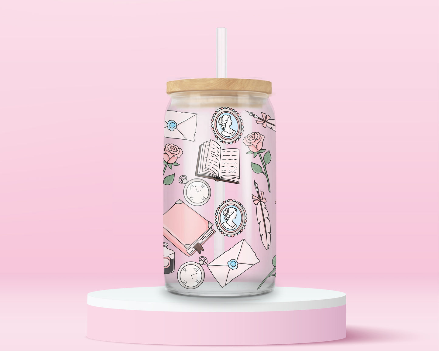 Bookish Romance & Vintage Vibes Tumbler 📚💌