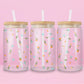 Petals & Pink Skies Glass Can Tumbler 🌸🌿