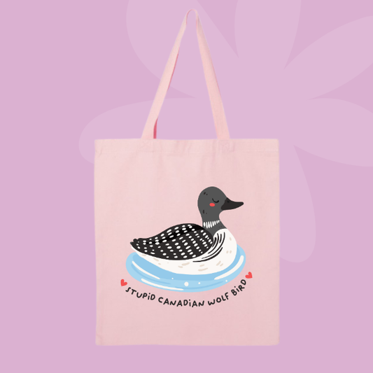 Stupid Canadian Wolf Bird Medium Tote Bag 🐦💙
