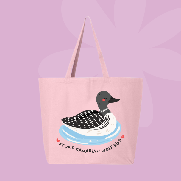 Stupid Canadian Wolf Bird Tote Bag 🐦💙