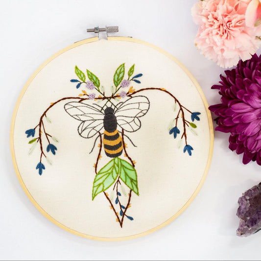 Bee Embroidery, Uterus Art - The Femme Bohemian - The Femme Bohemian