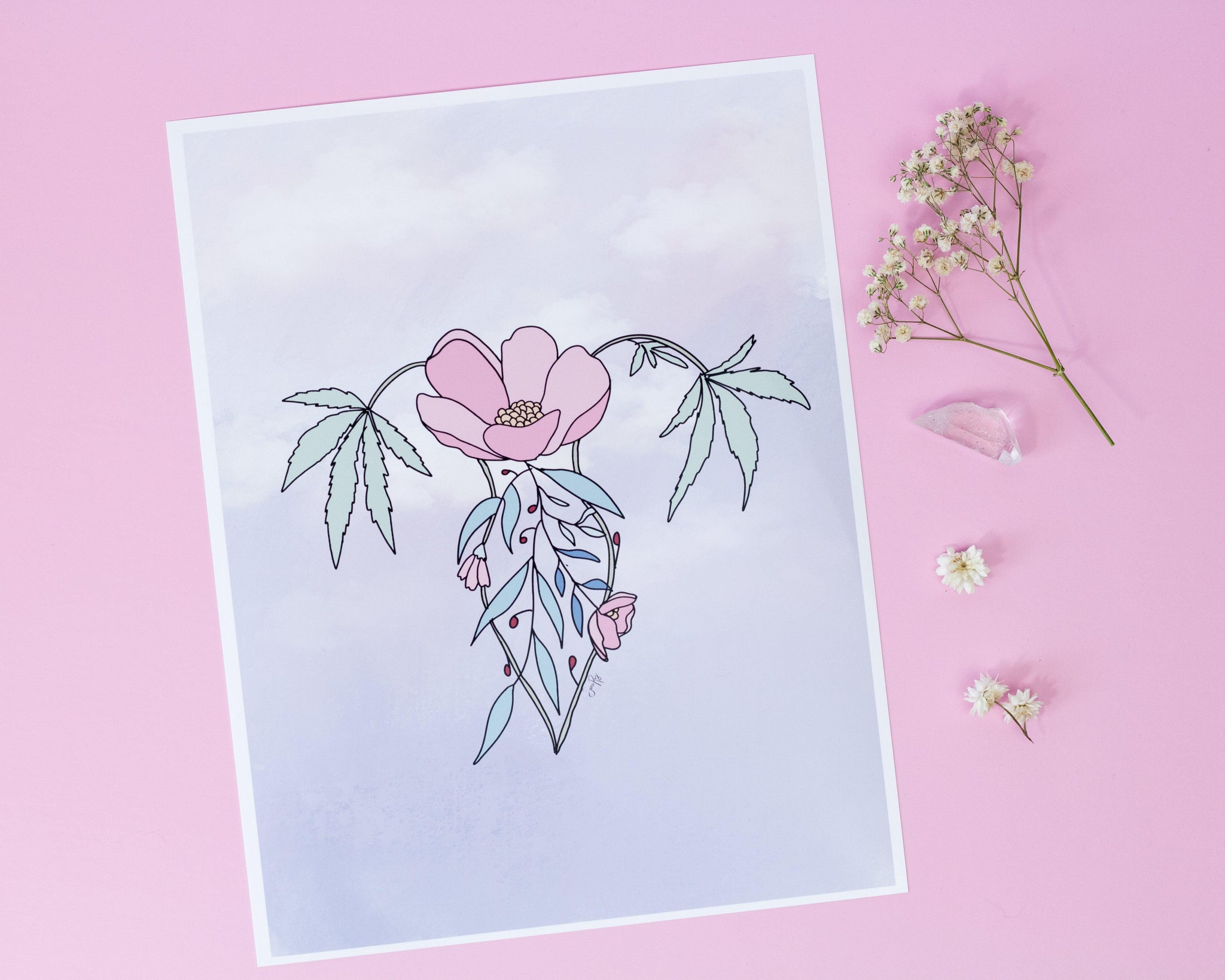 Mary Jane Uterus, Cannabis Art Print | The Femme Bohemian - The Femme Bohemian