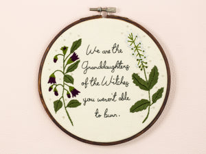 We Are The Grand Daughters- Witch Aesthetic Embroidery - Witchy Quotes