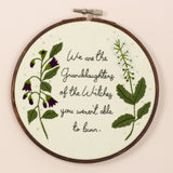 We Are The Grand Daughters- Witch Aesthetic Embroidery - Witchy Quotes