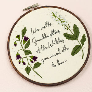 We Are The Grand Daughters- Witch Aesthetic Embroidery - Witchy Quotes