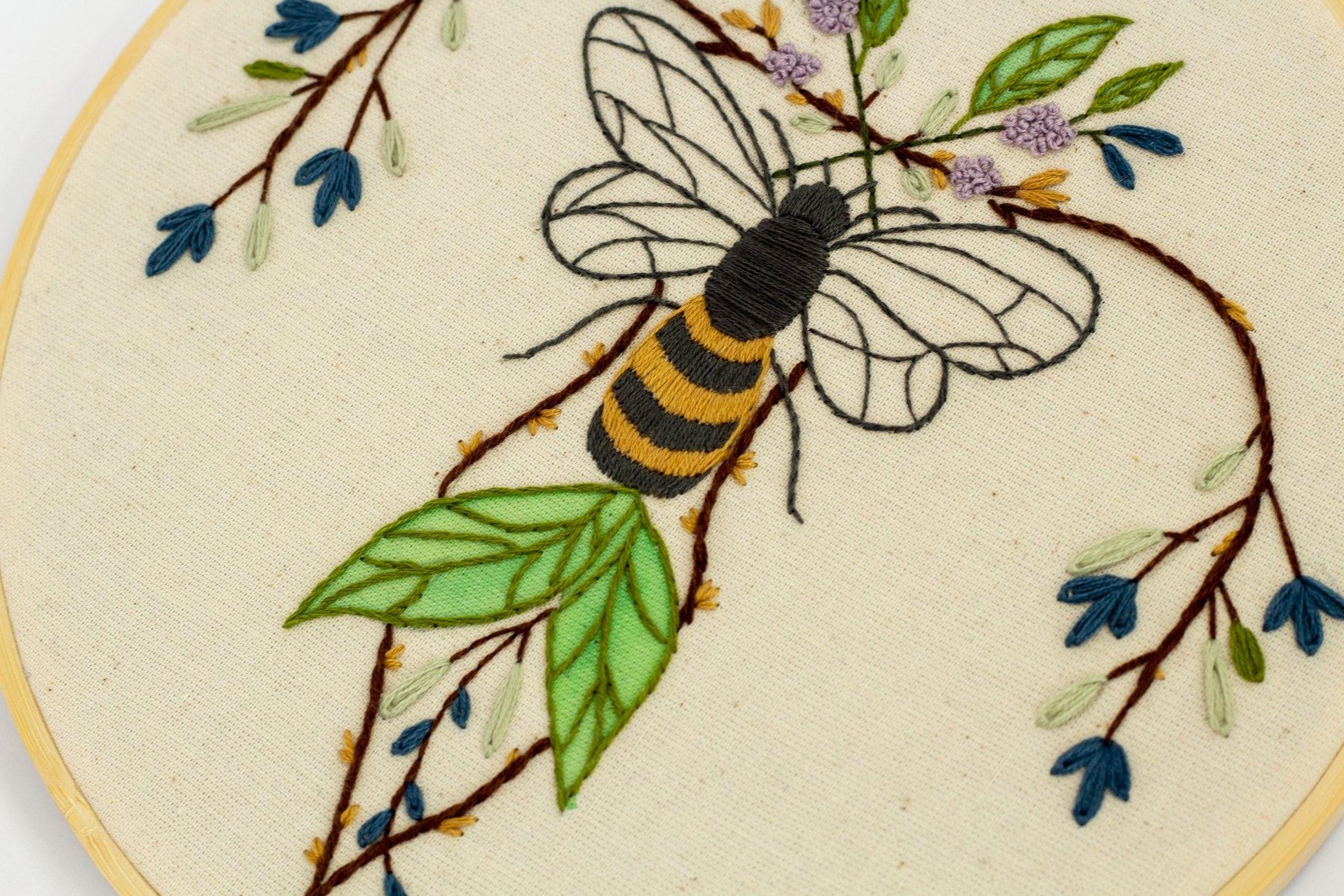Bee and Wild Flowers Embroidery Kit