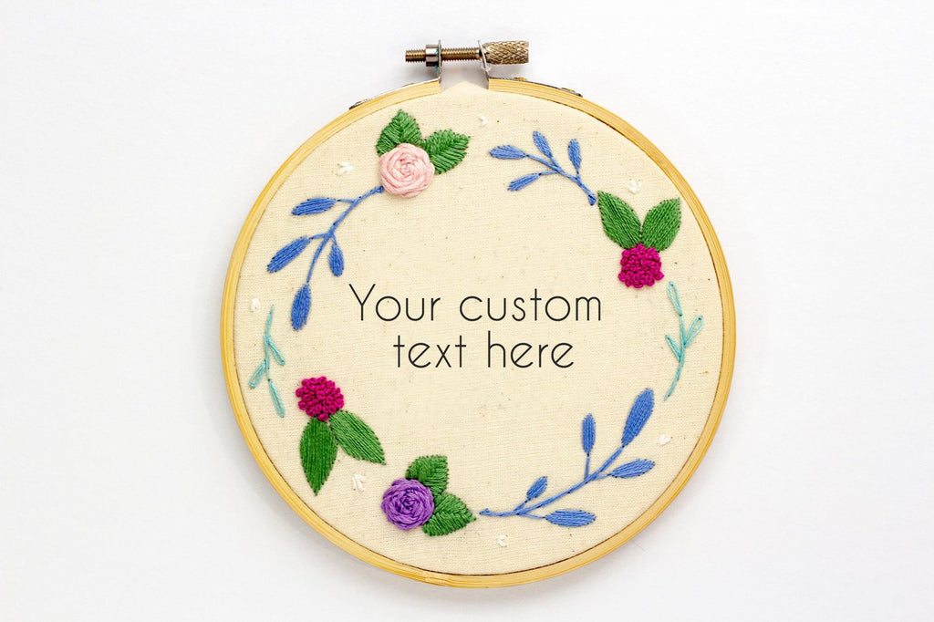 Floral Wreath Custom Embroidery - The Femme Bohemian - The Femme Bohemian