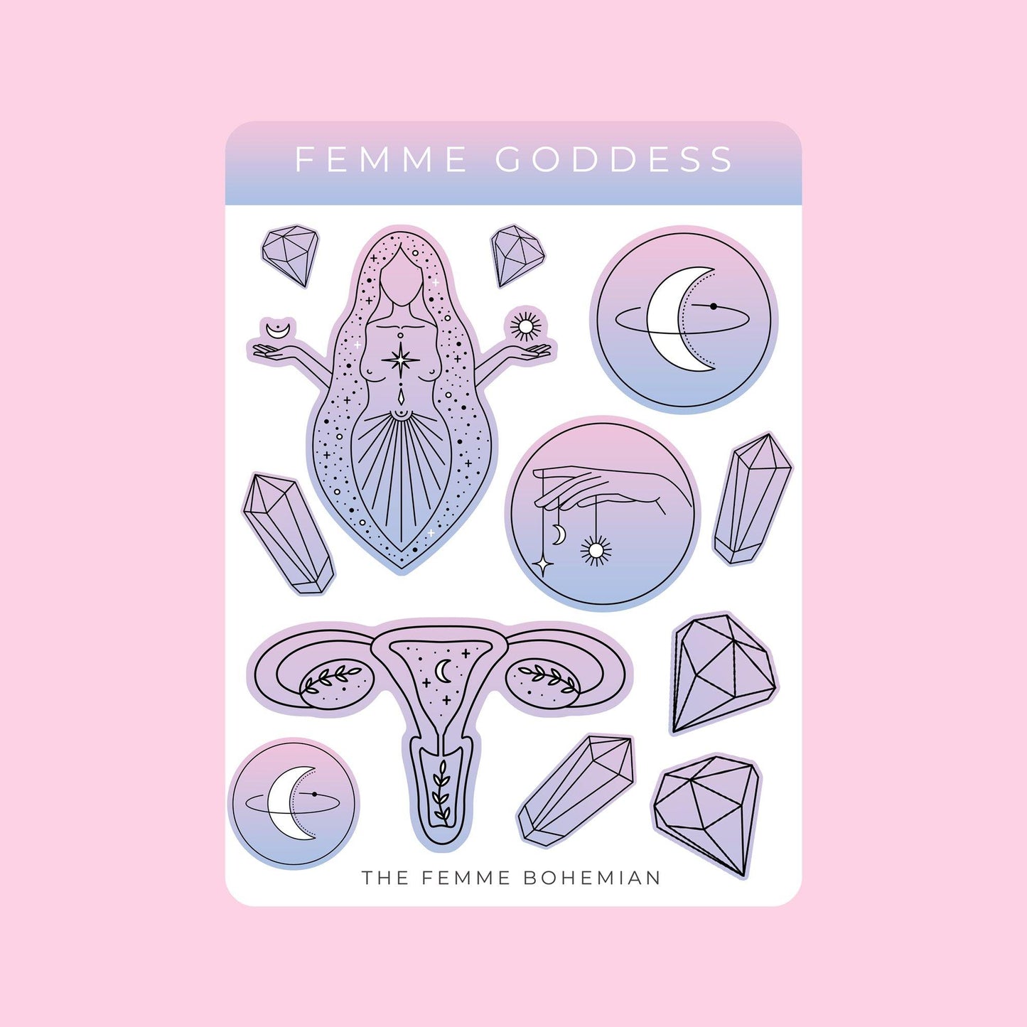 Femme Goddess Stickers, Planner Stickers | The Femme Bohemian - The Femme Bohemian