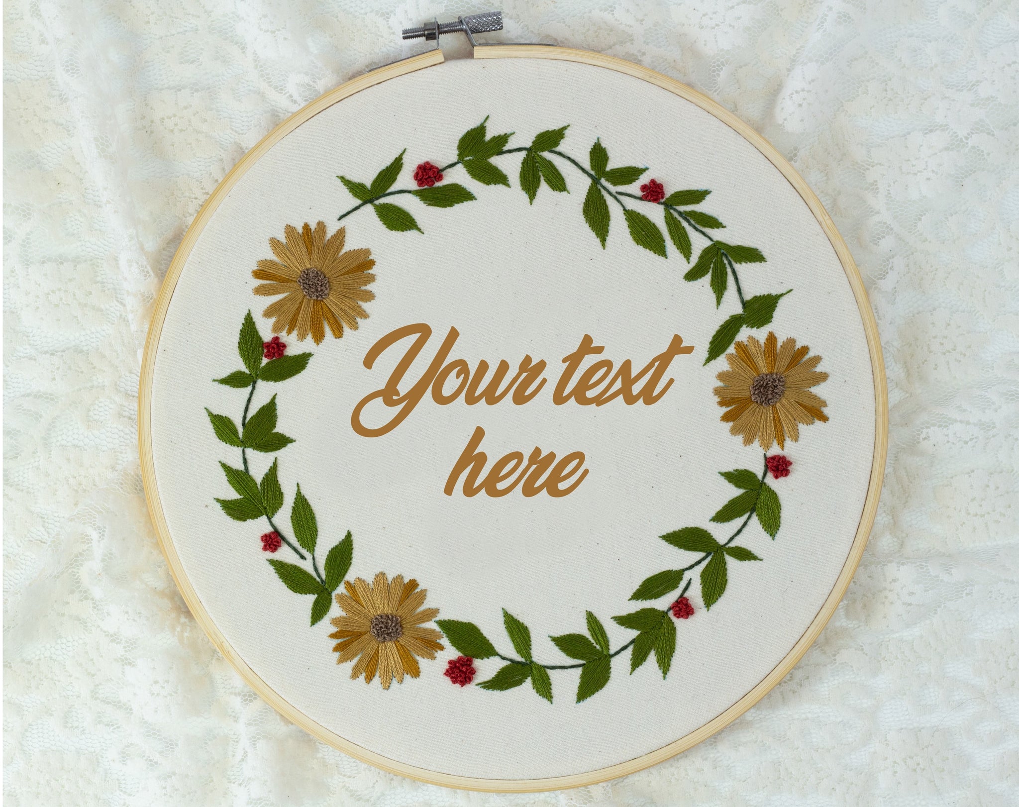 Custom Wreath Embroidery, Here Comes The Sun | The Femme Bohemian
